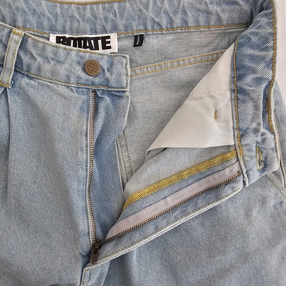 ROTATE By Birger Christensen High Rise Light Blue Denim Shorts - Picture 7 of 15